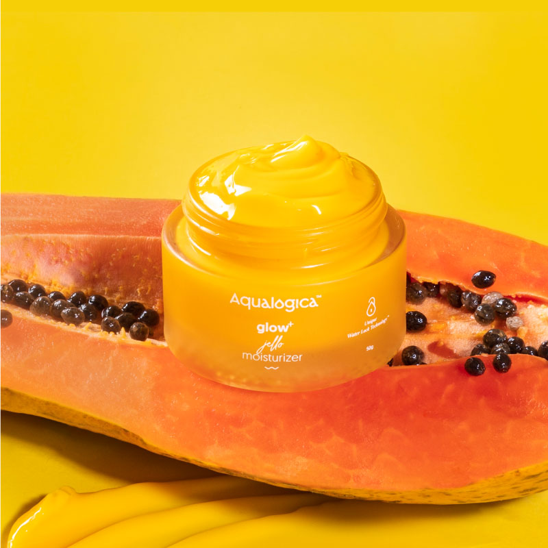 Aqualogica Glow+ Jello Moisturizer 50 gm | Vitamin C & Papaya for Illuminating Moisturization & Skin Hydration | Non Sticky | Light Weight Formula | Deeply Moisturies & Hydrates Skin | For All Skin Type, Pack of 1 Aqualogica Glow+ Jello Moisturizer 50 gm | Vitamin C & Papaya for Illuminating Moisturization & Skin Hydration | Non Sticky | Light Weight Formula | Deeply Moisturies & Hydrates Skin | For All Skin Type, Pack of 1
