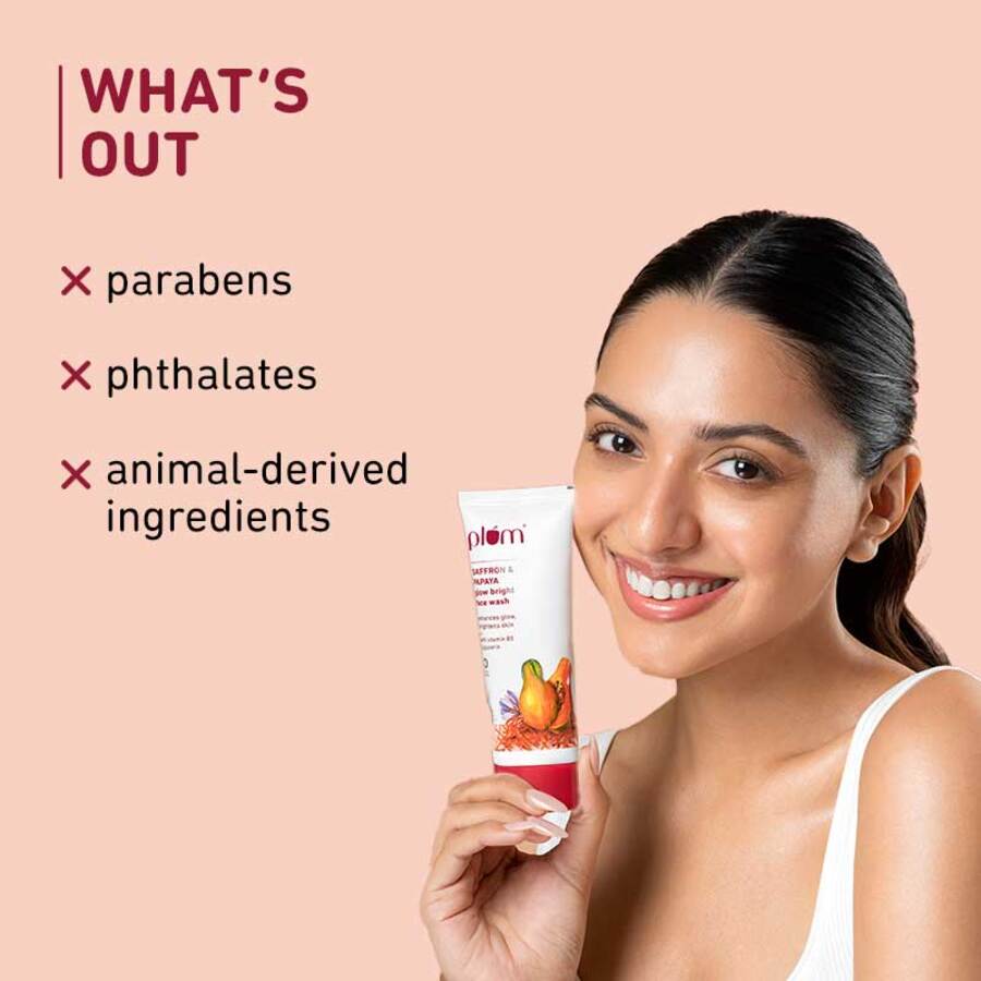 Plum Saffron & Papaya Glow Bright Face Wash, 100 ml, Pack of 1 Plum Saffron & Papaya Glow Bright Face Wash, 100 ml, Pack of 1