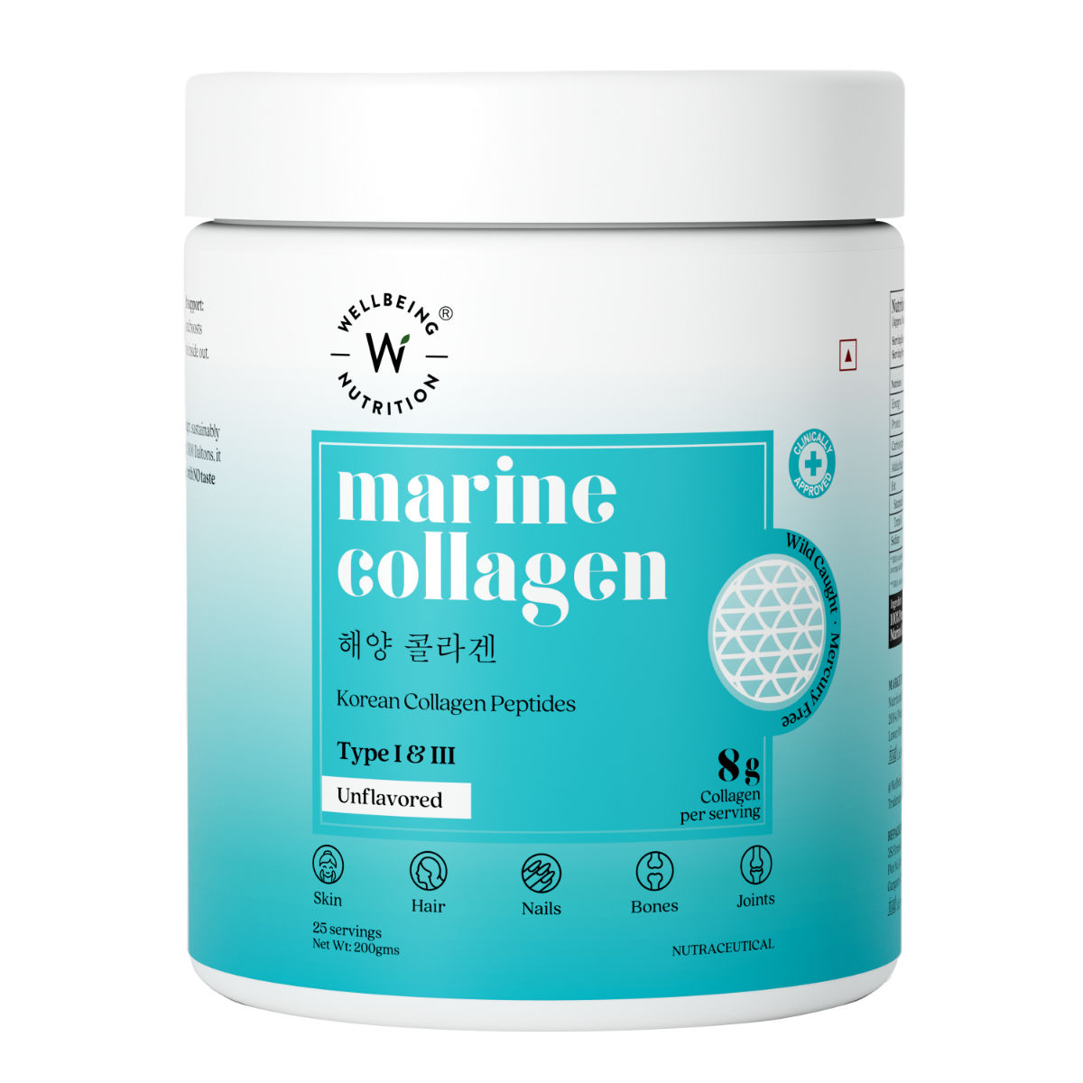 Buy Wellbeing Nutrition Pure Korean Marine Collagen Supplements Powder, 200 gm Online