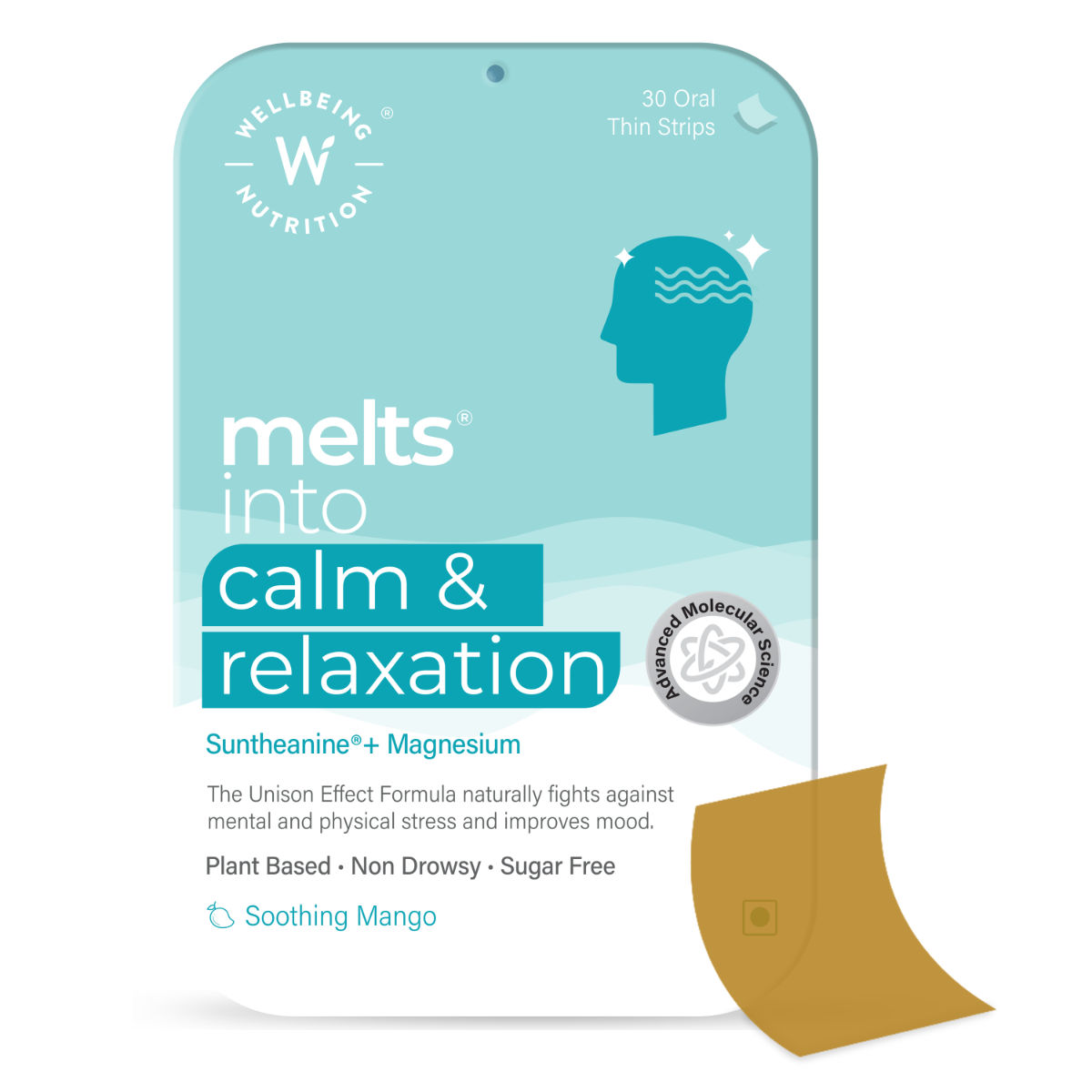 Buy Wellbeing Nutrition Melts Into Calm & Relaxation Soothing Mango Flavour, 30 Oral Strips Online