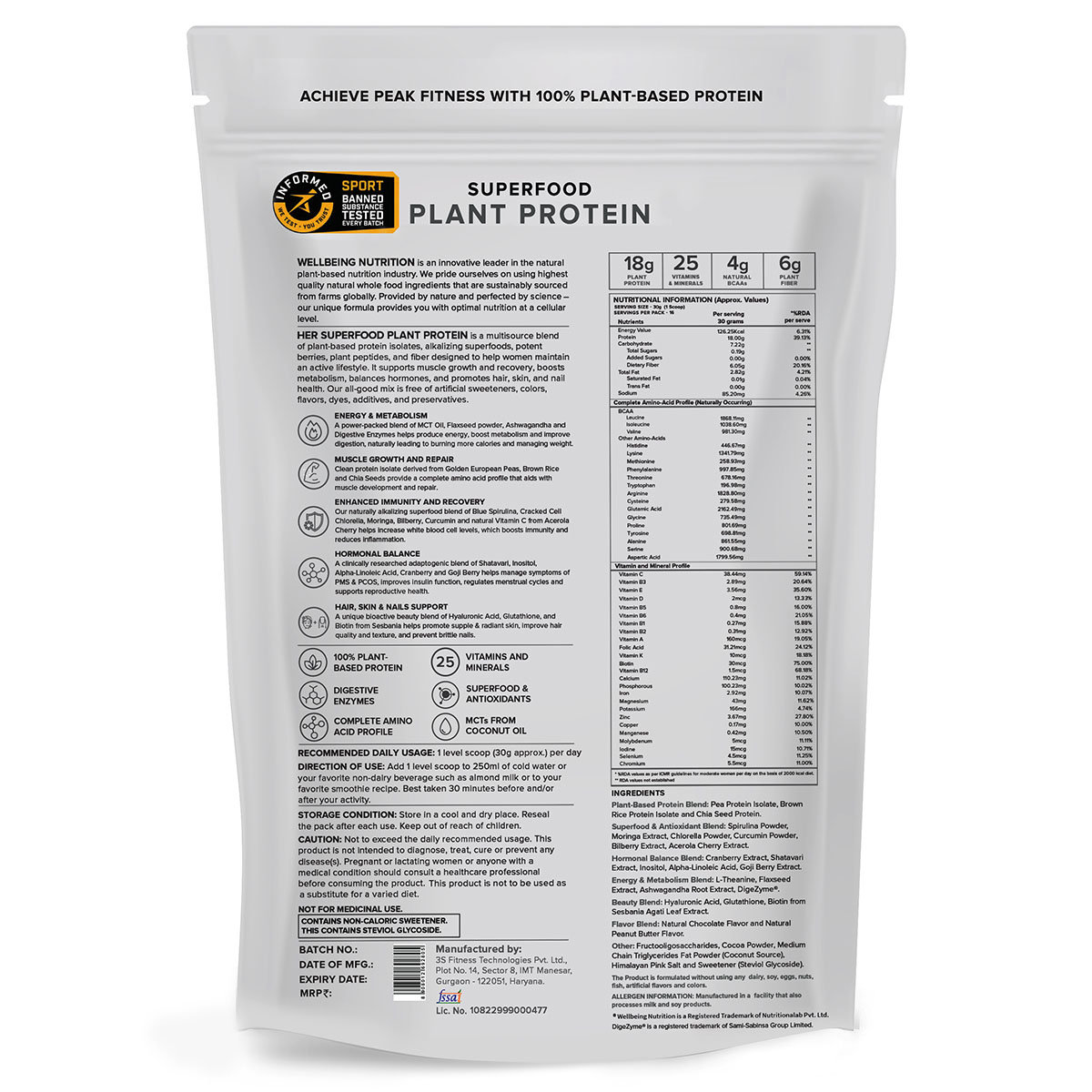 Wellbeing Nutrition Superfood Plant Protein Chocolate Peanut Butter Flavour Powder, 30 gm, Pack of 1 Wellbeing Nutrition Superfood Plant Protein Chocolate Peanut Butter Flavour Powder, 30 gm, Pack of 1