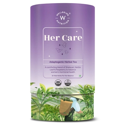 Wellbeing Nutrition Her Care Tea for PCOD/PCOS Tea Bags, 20 Count, Pack of 1