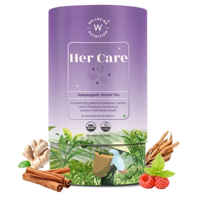 Wellbeing Nutrition Her Care Tea for PCOD/PCOS Tea Bags, 20 Count, Pack of 1