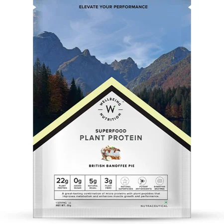 Wellbeing Nutrition Superfood Plant Protein Isolate British Banoffe Flavour Powder, 32 gm