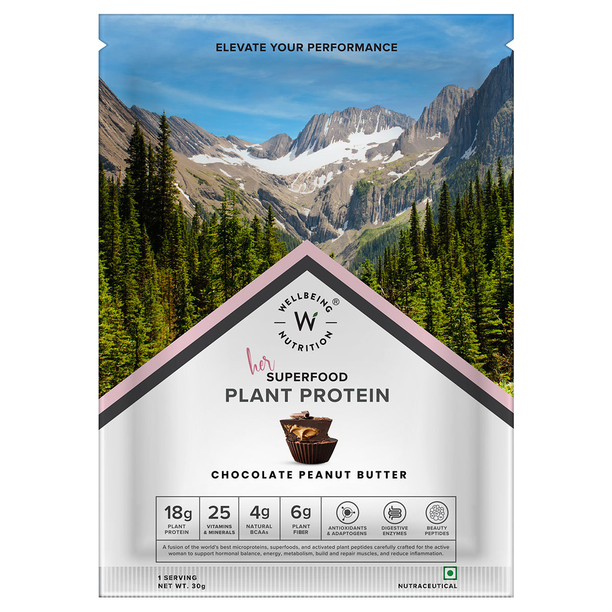 Wellbeing Nutrition Superfood Plant Protein Chocolate Peanut Butter Flavour Powder, 30 gm, Pack of 1 Wellbeing Nutrition Superfood Plant Protein Chocolate Peanut Butter Flavour Powder, 30 gm, Pack of 1