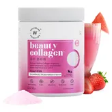 Wellbeing Nutrition Beauty Korean Marine Collagen Peptides Type I &amp; III Strawberry Watermelon Flavour Powder, 250 gm, Pack of 1