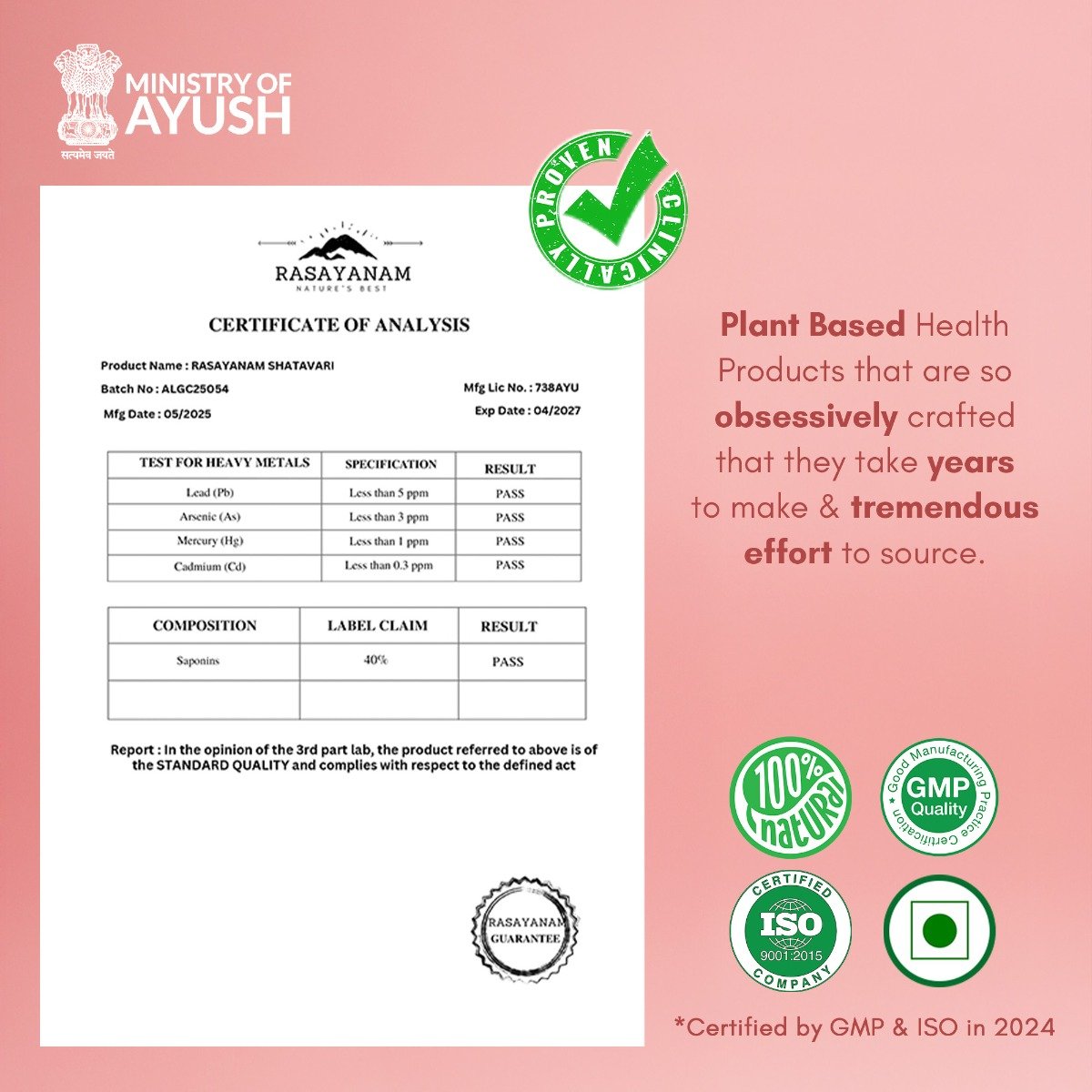 Rasayanam 500mg Shatavari for Women Natural, 60 Capsules, Pack of 1 Rasayanam 500mg Shatavari for Women Natural, 60 Capsules, Pack of 1