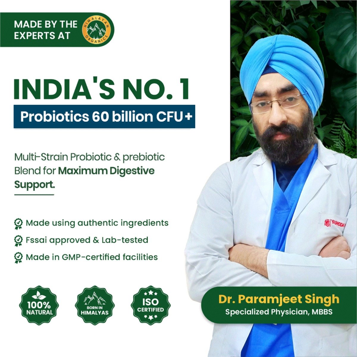 Vlado's Himalayan Organics Probiotics 35 Billion CFU with Prebiotics, 100 Capsules, Pack of 1 Vlado's Himalayan Organics Probiotics 35 Billion CFU with Prebiotics, 100 Capsules, Pack of 1