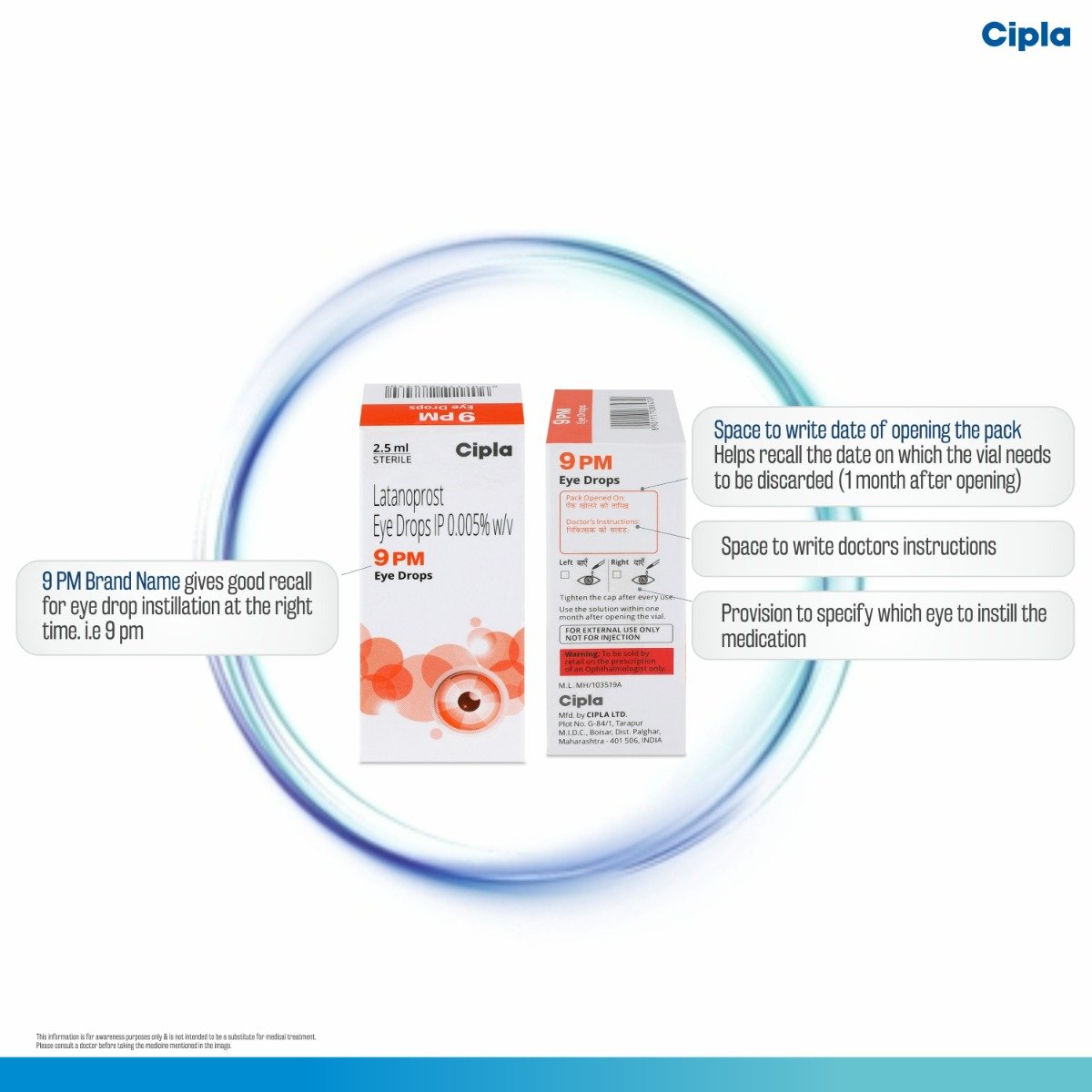 9 PM Eye Drops 2.5 ml, Pack of 1 9 PM Eye Drops 2.5 ml, Pack of 1