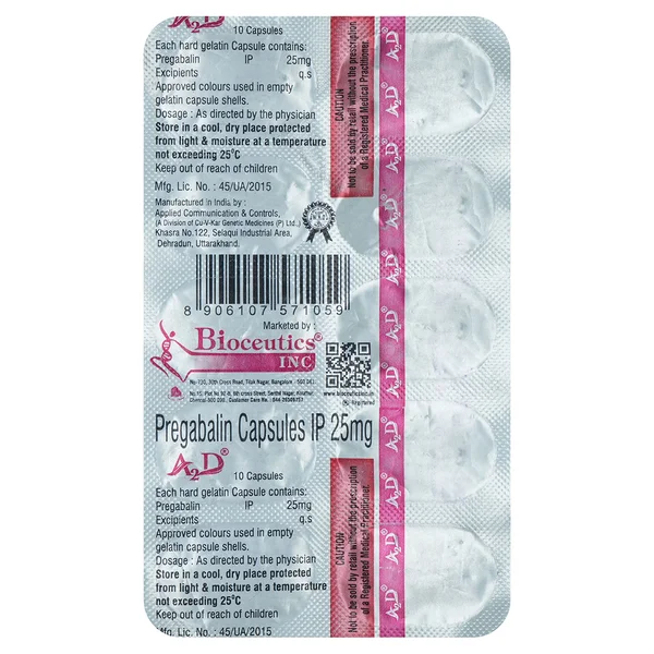 A2d 25mg Capsule 10's, Pack of 10 CapsuleS