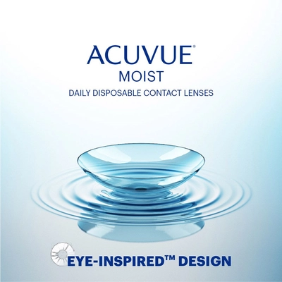 1-Day Acuvue Moist Contact Lenses for Astigmatism BC 8.5 -3.75 -0.75/60 RX, 30's, Pack of 1