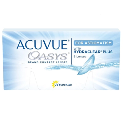 Acuvue Oasys Contact Lenses for Astigmatism BC 8.6 -2.5 0 -1.25/80 RX, 6's, Pack of 1