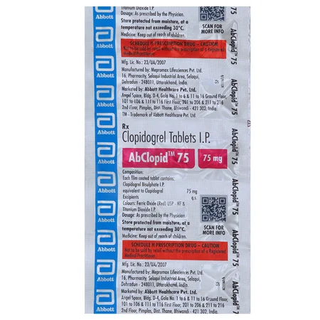 Abclopid 75 Tablet 15's 