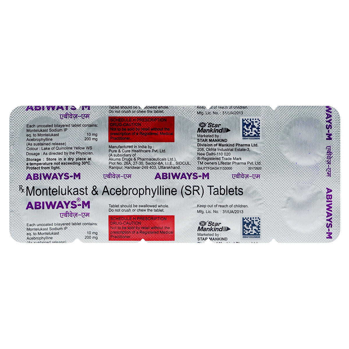 Abiways-M Tablet 10's, Pack of 10 Abiways-M Tablet 10's, Pack of 10