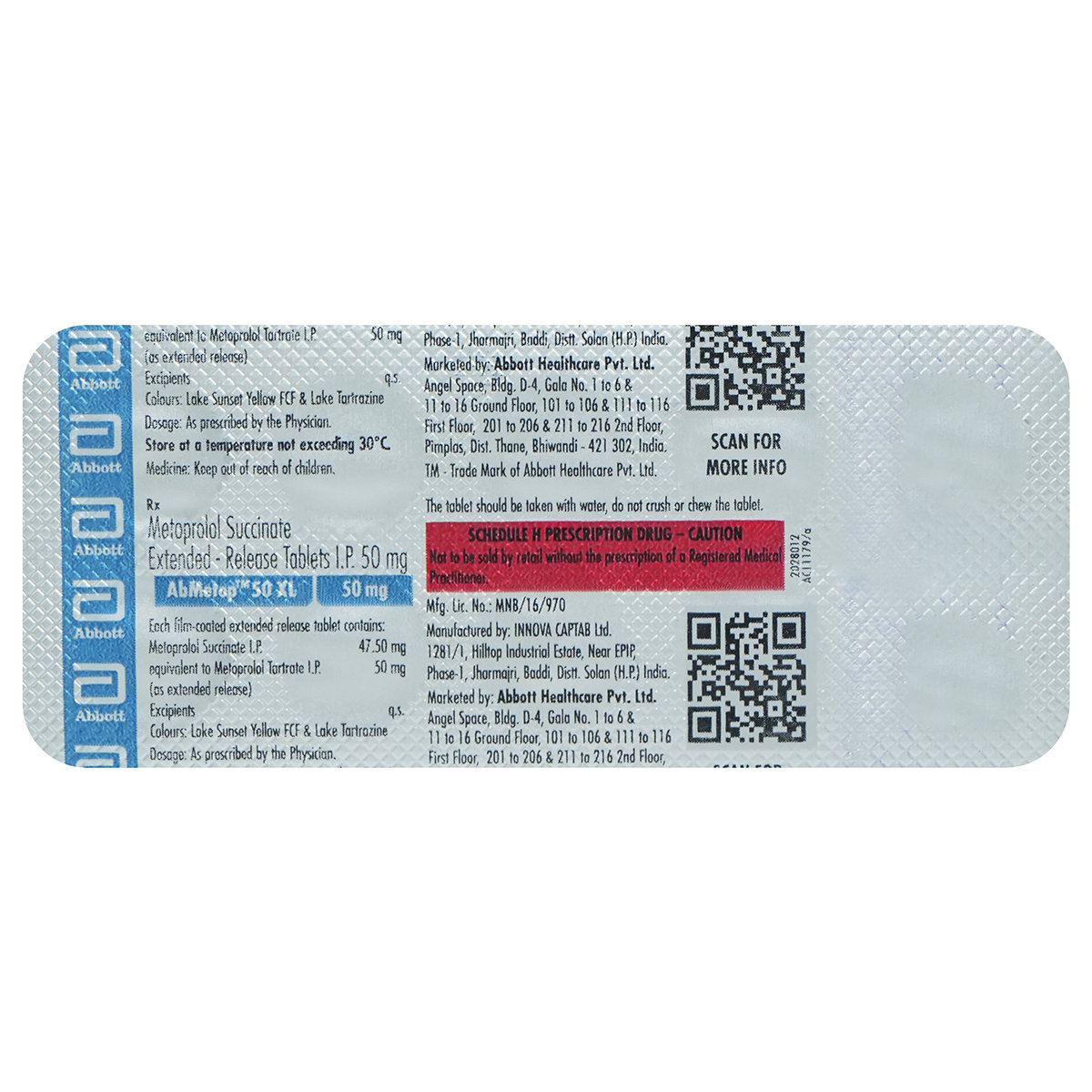 Abmetop 50 XL Tablet 10's, Pack of 10 TABLETS Abmetop 50 XL Tablet 10's, Pack of 10 TABLETS