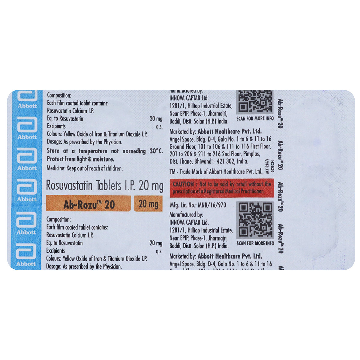 Ab-Rozu 20 Tablet 10's, Pack of 10 TABLETS Ab-Rozu 20 Tablet 10's, Pack of 10 TABLETS