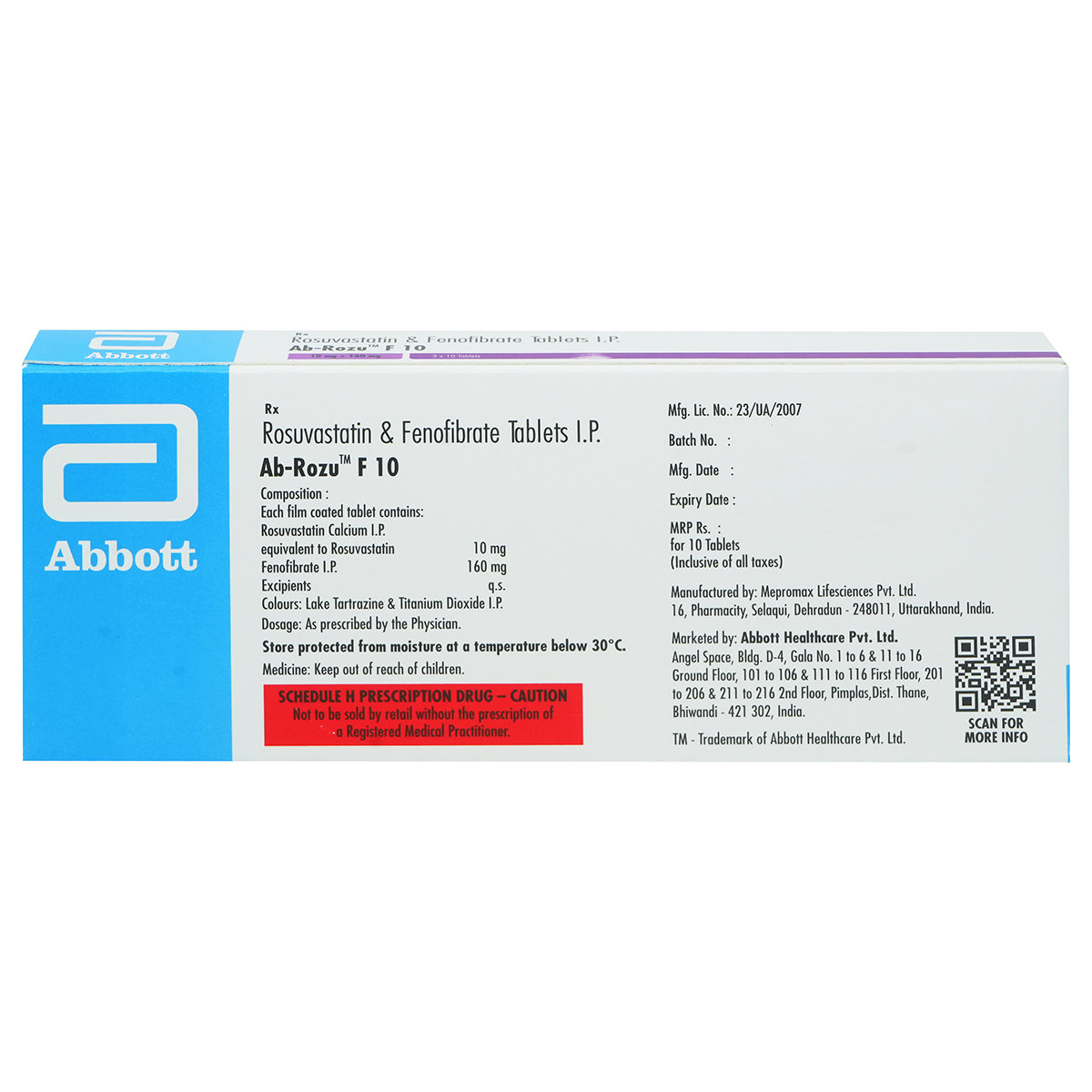 AB-Rozu F 10 Tablet 10's, Pack of 10 AB-Rozu F 10 Tablet 10's, Pack of 10