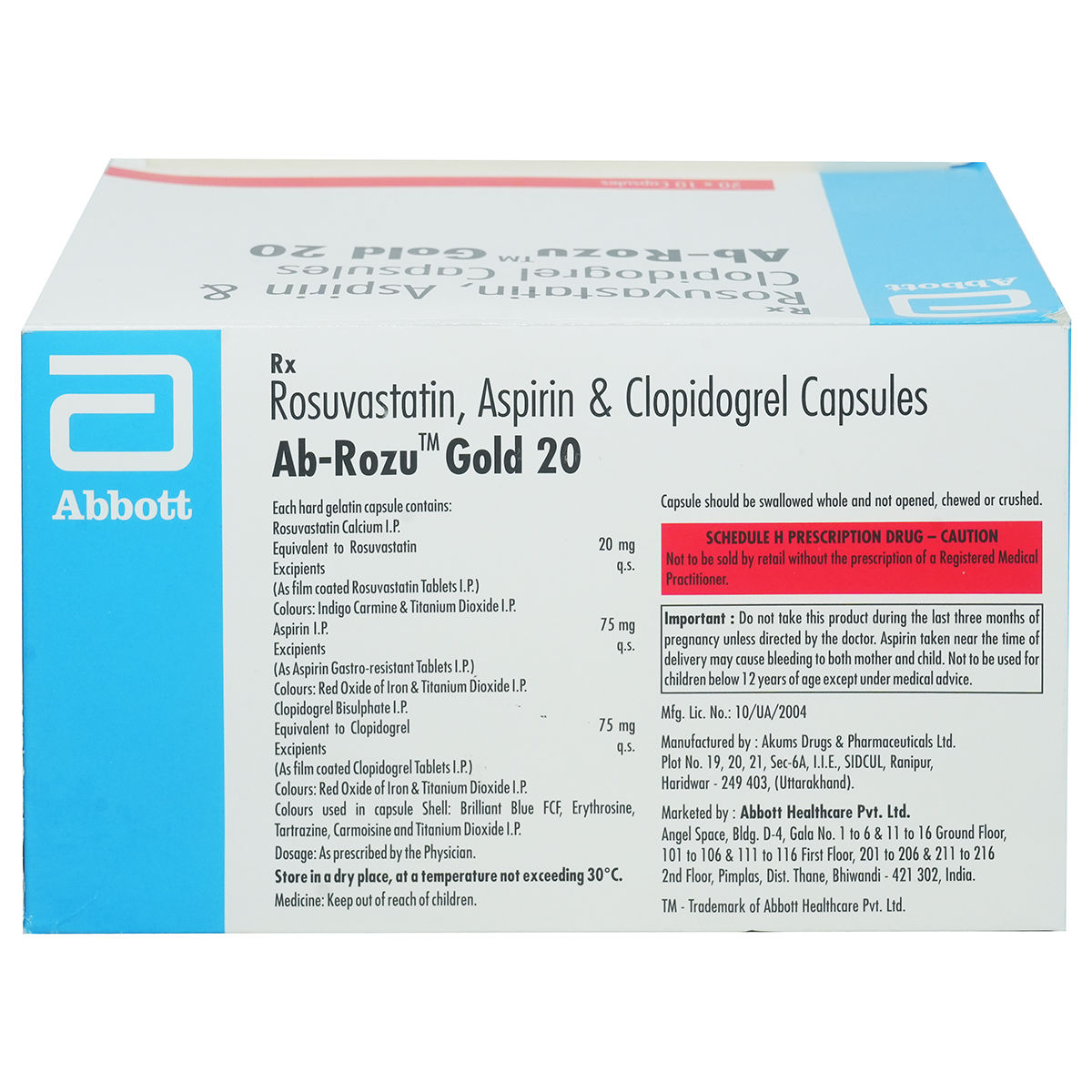 Ab Rozu 20 Buy AB-Rozu Gold 20 Capsule online | Uses, Side Effects, Price and ...