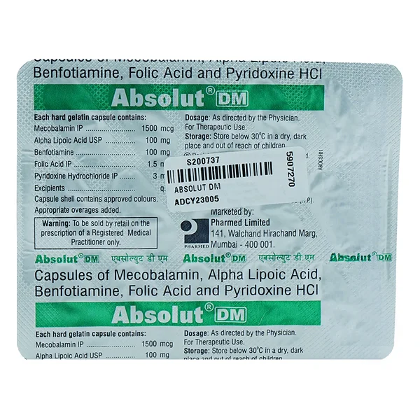 Absolut DM Capsule 10's, Pack of 10 CAPSULES