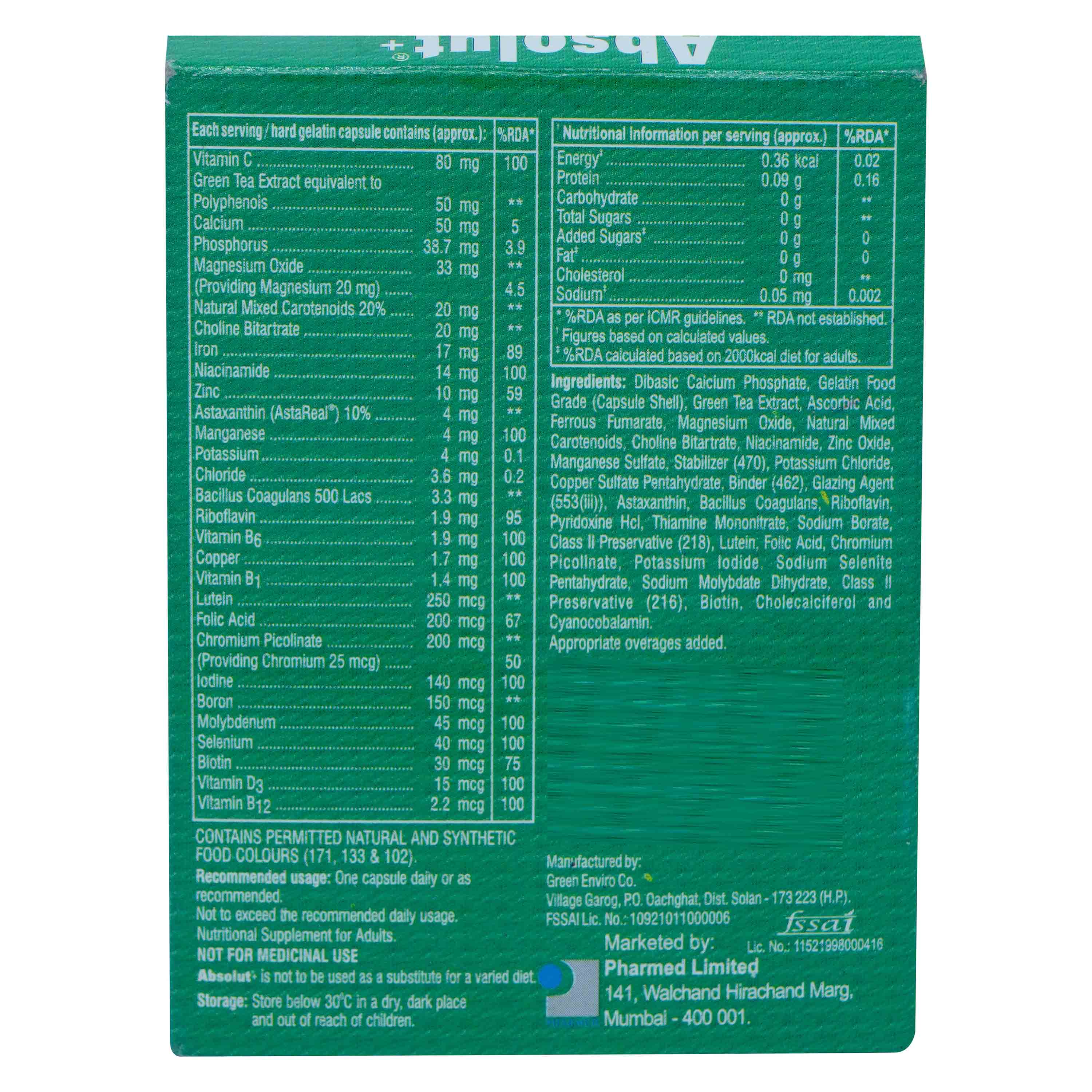 Absolut Plus Capsule 10's, Pack of 10 Absolut Plus Capsule 10's, Pack of 10