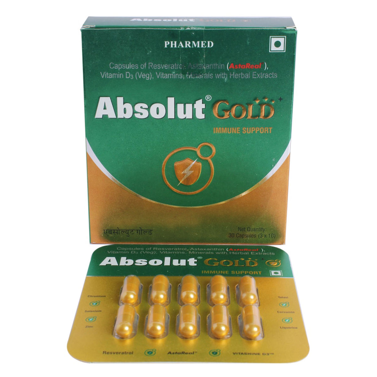 Buy Absolut Gold Capsule 10's Online