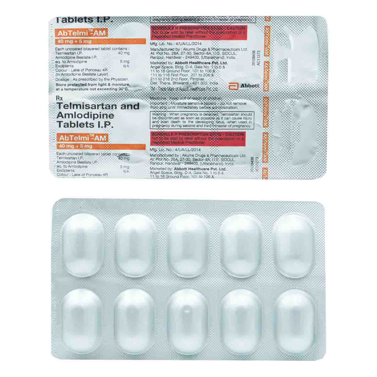 Abtelmi-Am 40/5Mg Tablet 10'S, Pack of 10 TABLETS Abtelmi-Am 40/5Mg Tablet 10'S, Pack of 10 TABLETS