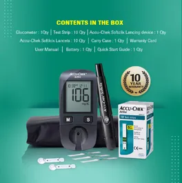 Accu-Chek Active Blood Glucose Monitoring System With 10 Free Test Strips, 1 Kit, Pack of 1