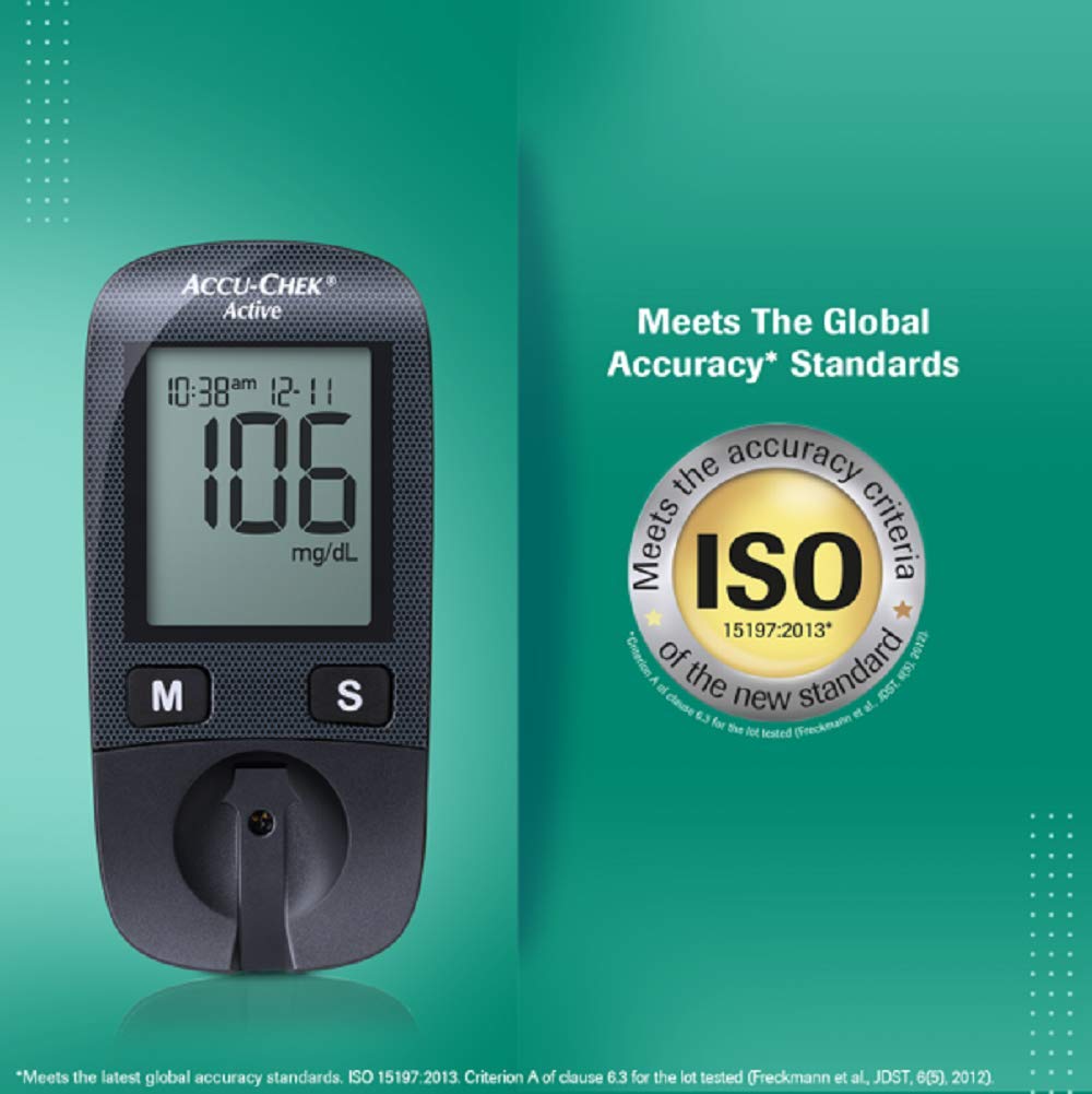 Accu-Chek Active Blood Glucose Monitoring System With 10 Free Test Strips, 1 Kit, Pack of 1 Accu-Chek Active Blood Glucose Monitoring System With 10 Free Test Strips, 1 Kit, Pack of 1