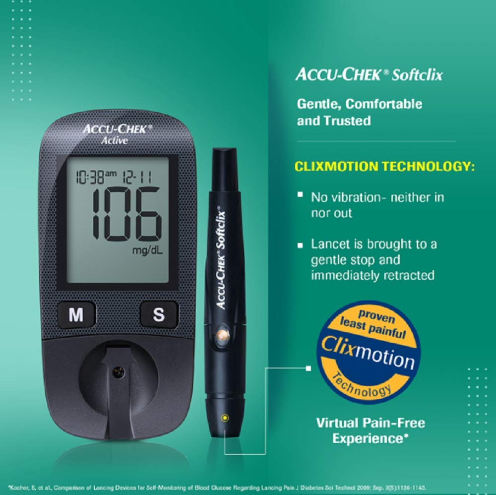 Accu-Chek Active Blood Glucose Monitoring System With 10 Free Test Strips, 1 Kit, Pack of 1 Accu-Chek Active Blood Glucose Monitoring System With 10 Free Test Strips, 1 Kit, Pack of 1