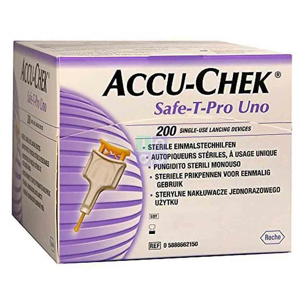 Accu-Chek Safe-T-Pro Uno Lancets, 200 Count, Pack of 200