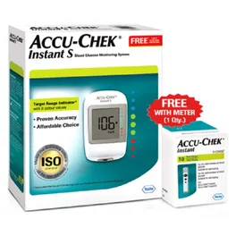 Accu-Chek Instant S Blood Glucose Monitoring System With 10 Free Test Strips, 1 Kit, Pack of 1