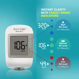 Accu-Chek Instant S Blood Glucose Monitoring System With 10 Free Test Strips, 1 Kit, Pack of 1