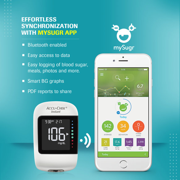 Accu-Chek Instant Wireless Blood Glucose Monitoring System With 10 Free Test Strips, 1 Kit, Pack of 1 Accu-Chek Instant Wireless Blood Glucose Monitoring System With 10 Free Test Strips, 1 Kit, Pack of 1