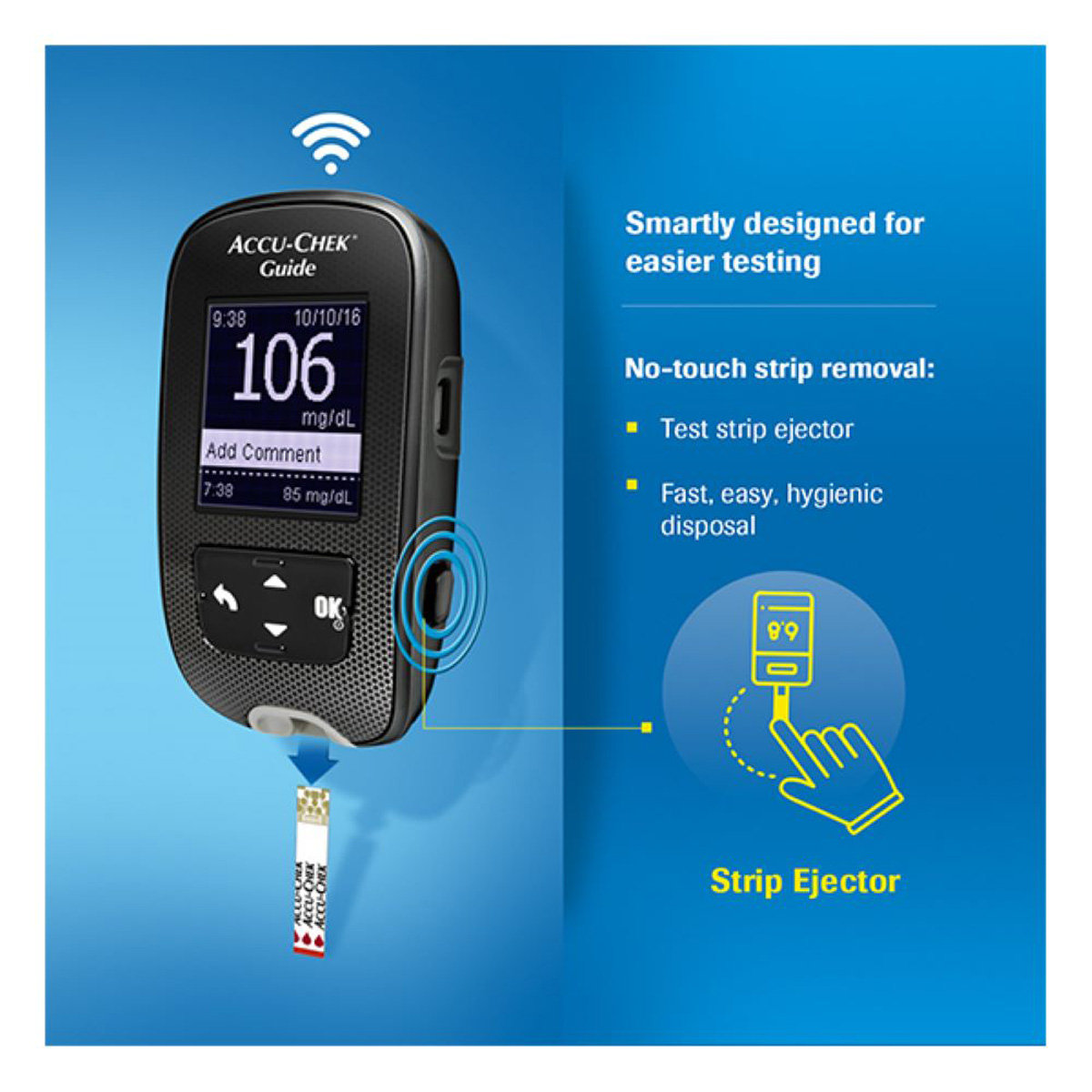 Accu-Chek Guide Blood Glucose Monitoring System With 10 Free Test Strips, 1 Kit, Pack of 1 Accu-Chek Guide Blood Glucose Monitoring System With 10 Free Test Strips, 1 Kit, Pack of 1