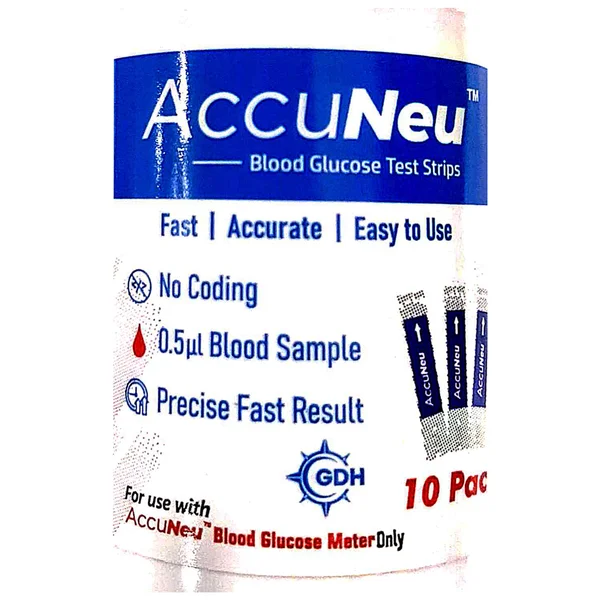 Elpens Accuneu Blood Glucose Test Strips, 10 Count