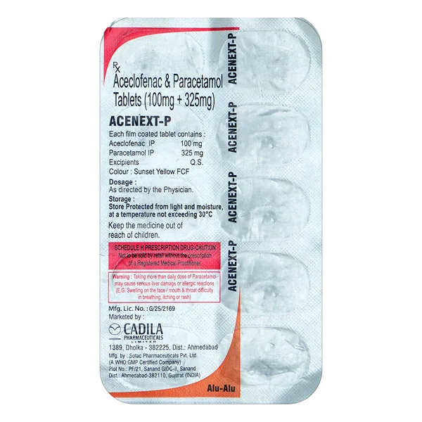 Acenext P Tablet 10's, Pack of 10 TABLETS