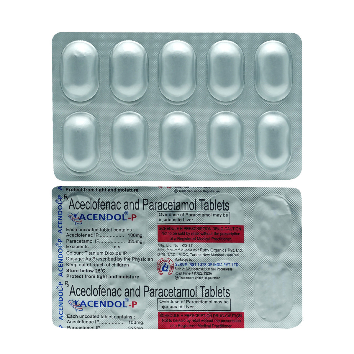 Acendol-P Tablet 10's, Pack of 10 TabletS Acendol-P Tablet 10's, Pack of 10 TabletS