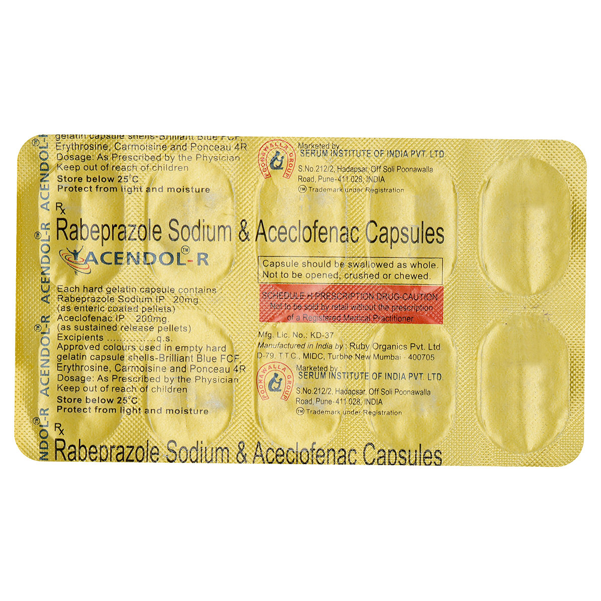 Acendol-R Capsule 10'S, Pack of 10 Acendol-R Capsule 10'S, Pack of 10