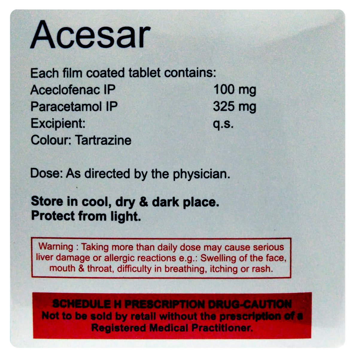 Acesar Tablet 10's, Pack of 10 TabletS Acesar Tablet 10's, Pack of 10 TabletS
