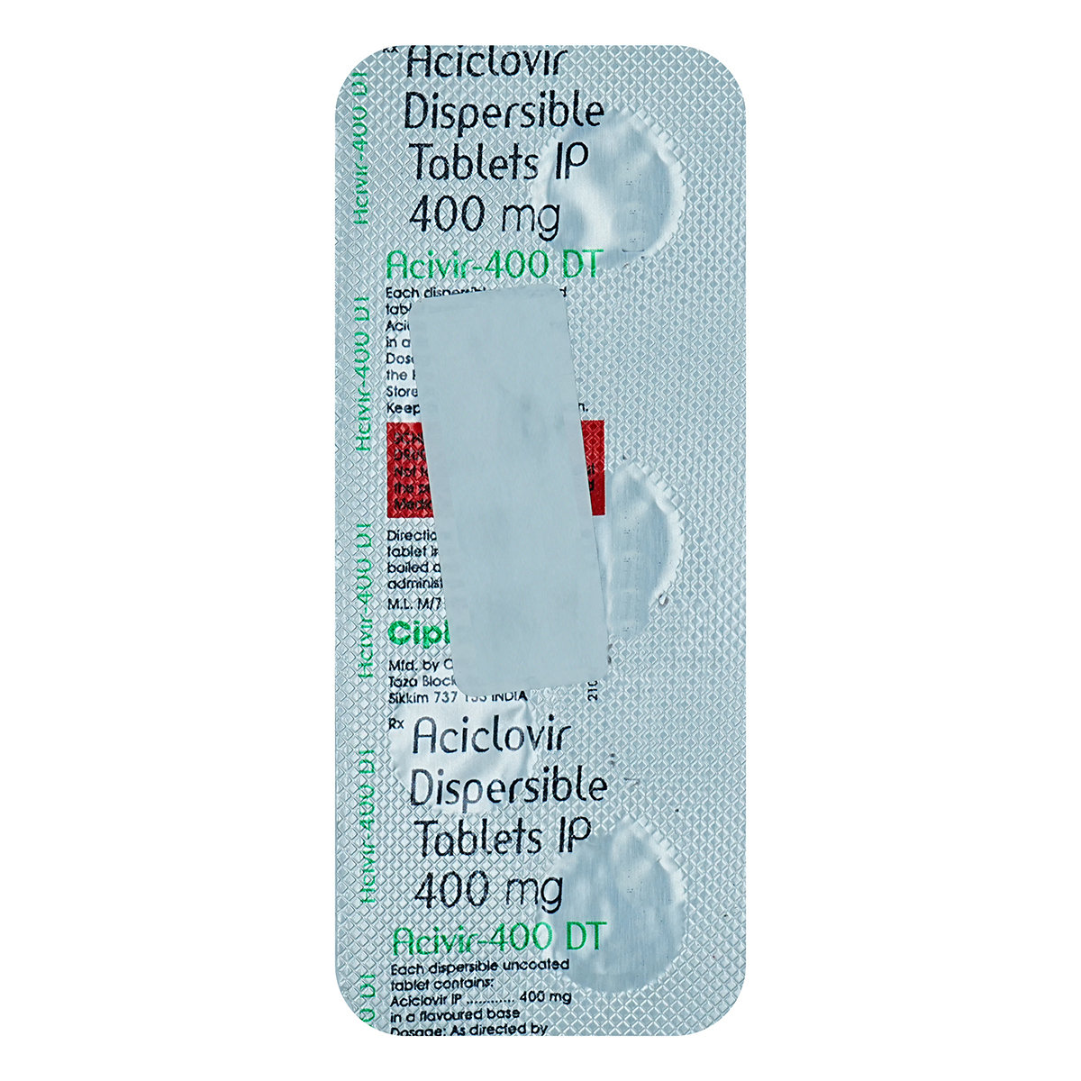 Acivir-400 DT Tablet 5's, Pack of 5 TABLETS Acivir-400 DT Tablet 5's, Pack of 5 TABLETS