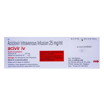 Acivir IV Injection 10 ml, Pack of 1 Injection