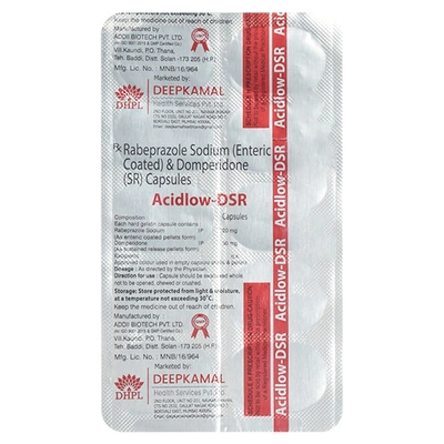 Acidlow DSR Capsule 10's, Pack of 10 CAPSULES