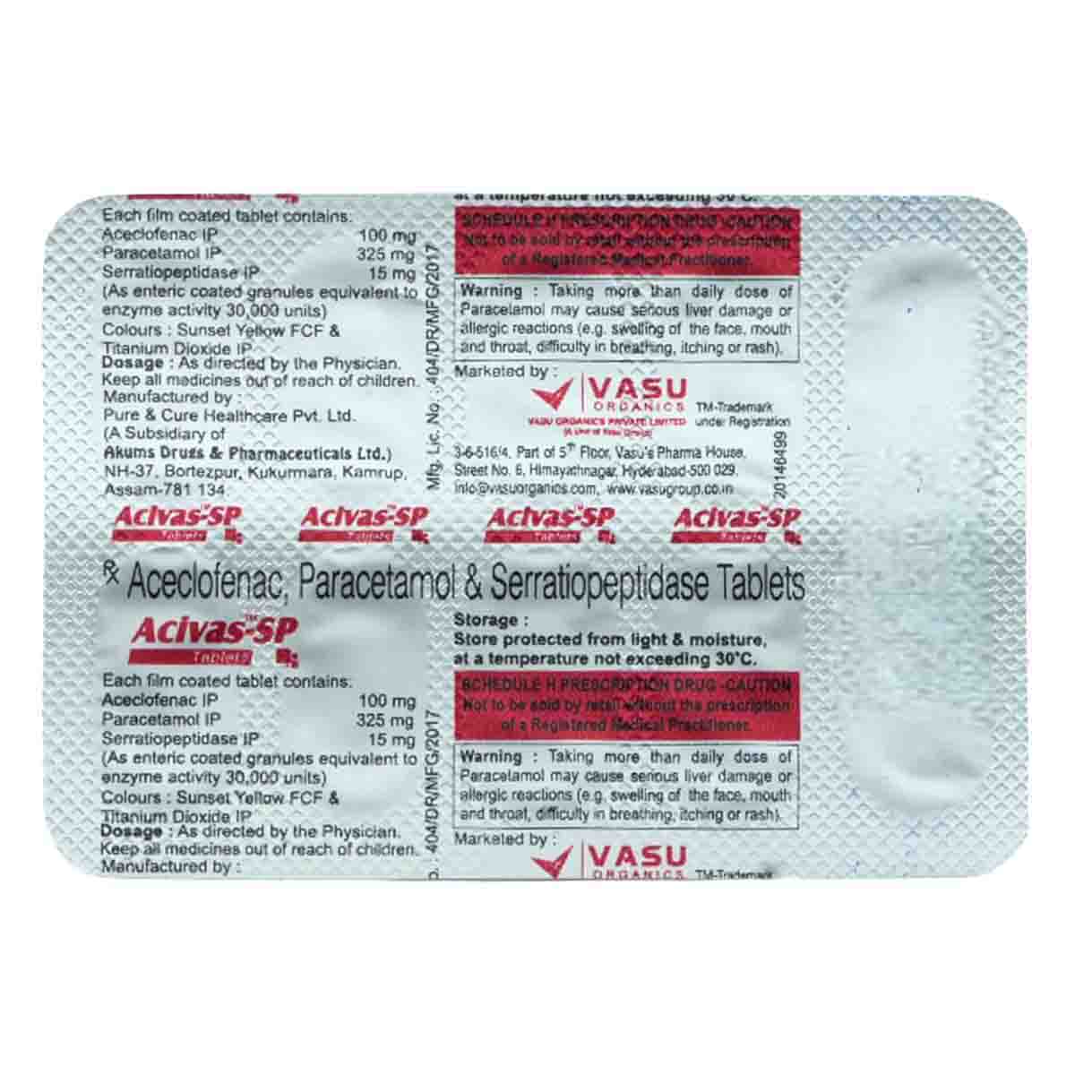 Acivas SP Tablet 10's, Pack of 10 TABLETS Acivas SP Tablet 10's, Pack of 10 TABLETS