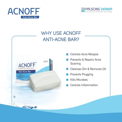 Acnoff Soap 75 gm | Enriched With Autralian Tea Tree Oil, Vitamin E &amp; Allantoin | Control Acne Relapse | For Oily Skin, Pack of 1