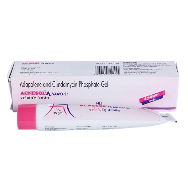 Acnesol A Nano Gel 15 gm | Clindamycin &amp; Adapalen | For Acne Treatment, Pack of 1 GEL