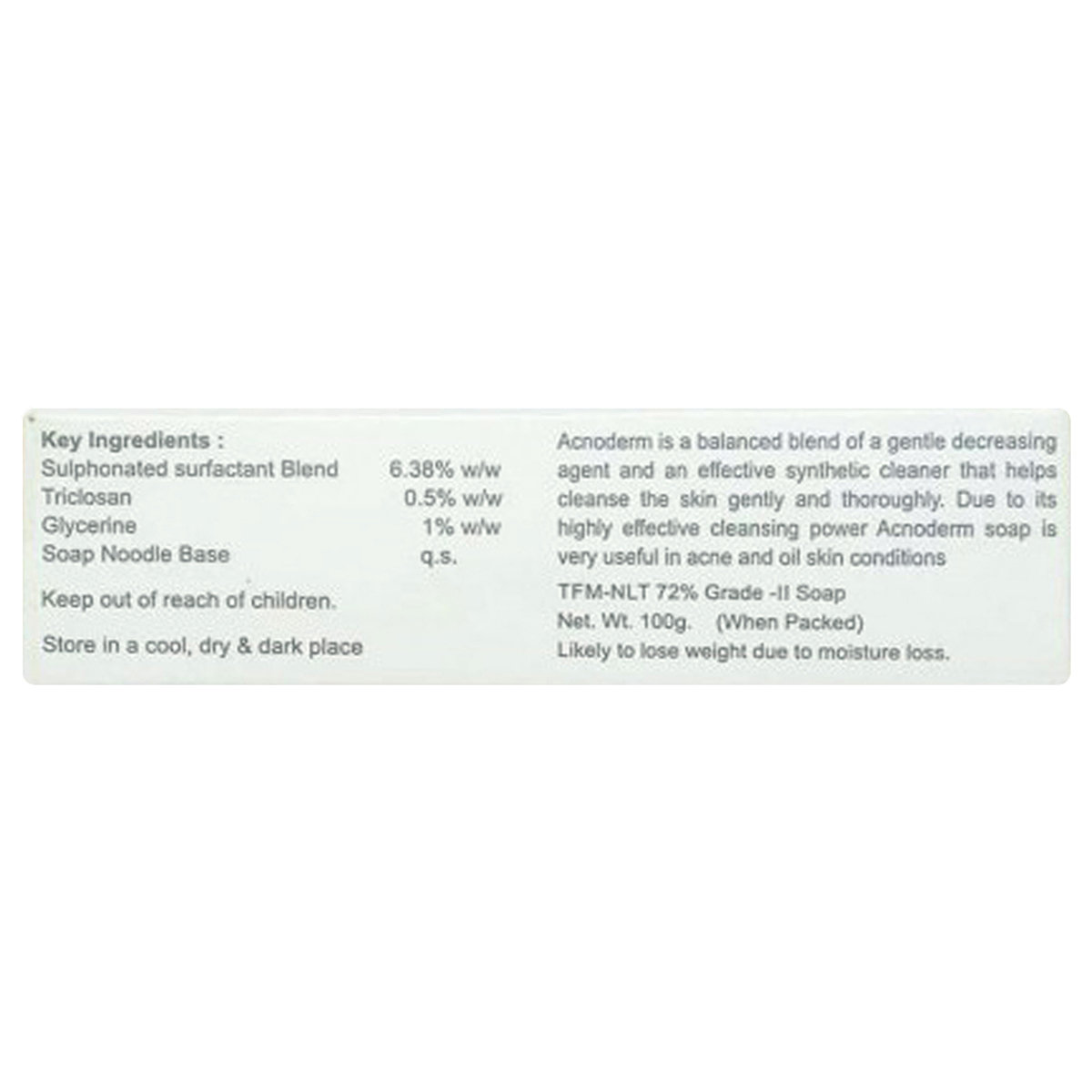 Acnoderm Soap 100 gm, Pack of 1 Acnoderm Soap 100 gm, Pack of 1