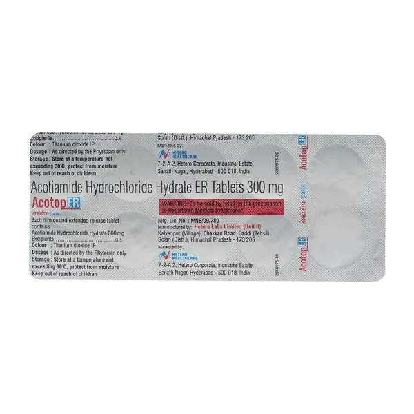 Acotop ER 300 Tablet 10's, Pack of 10 TabletS