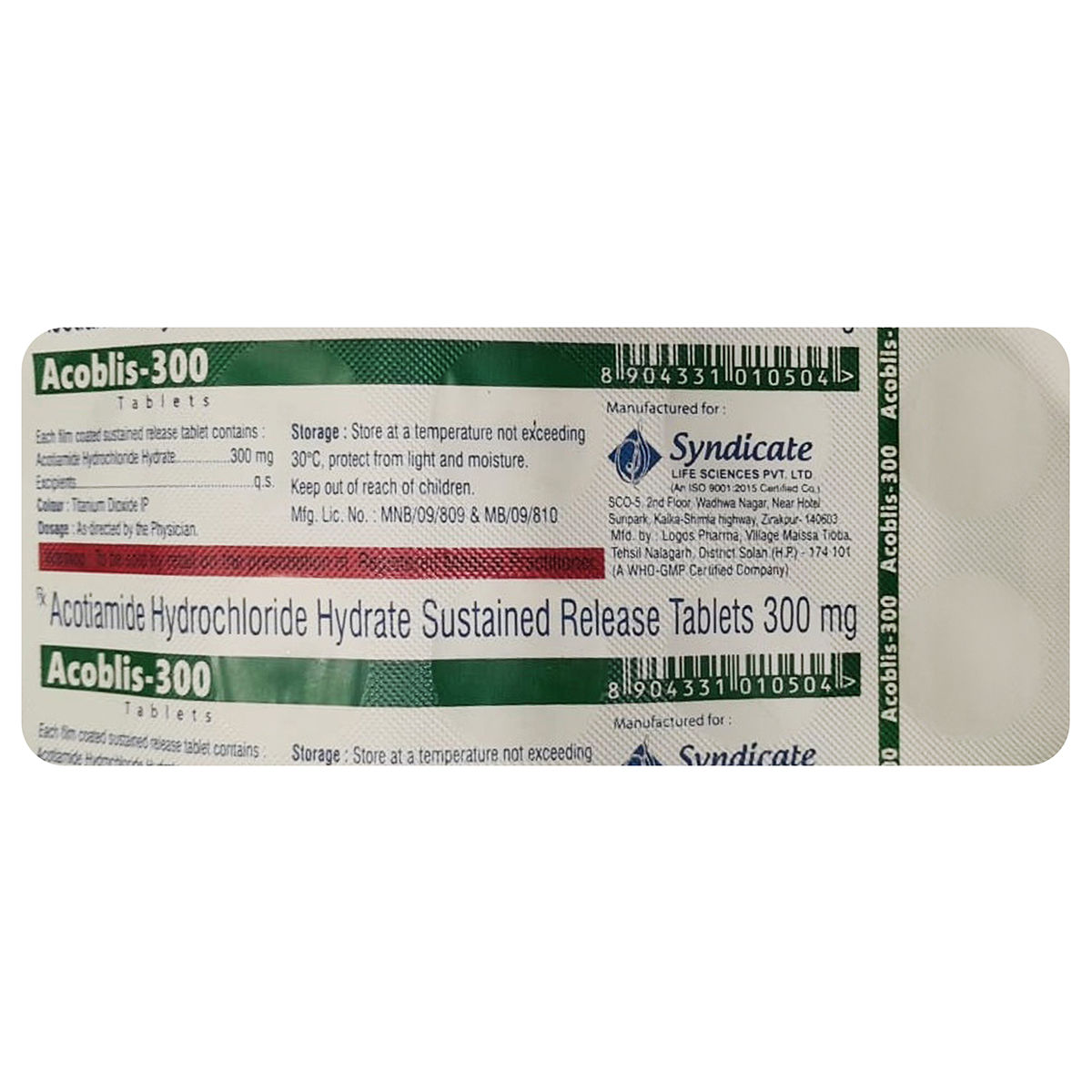Buy Acoblis-300 Tablet 10's online | Uses, Side Effects, Price and ...