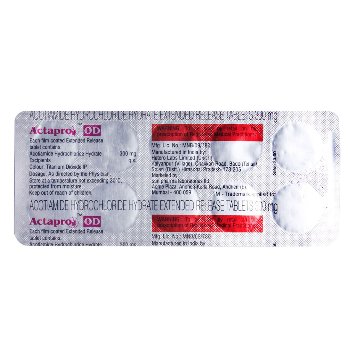 Actapro OD Tablet | Uses, Side Effects, Price | Apollo Pharmacy