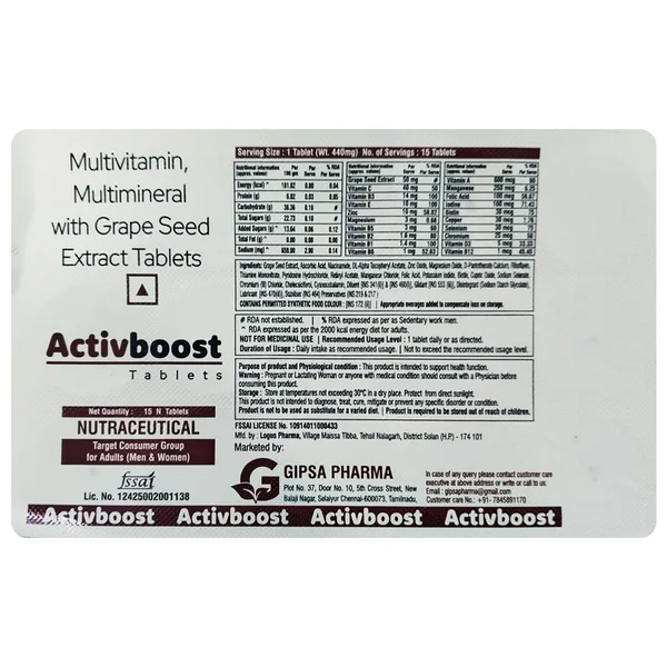 Activboost Tablet 15's